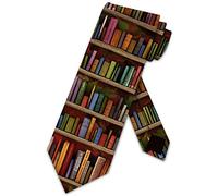 Xoovtka Book Ties Mens Literary Book Shelf Necktie