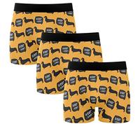Xoovtka Cute Dachshund Dog Woof Mens Boxer Briefs 3 Pack Underwear Breathable Stretch Boxer TrunkS-XXL