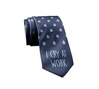 Xoovtka I Cry At Work Necktie Funny Neckties for Men Employee Tie Mens Novelty Ties
