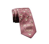 Xoovtka I Like Coffee And Maybe 3 People Necktie Novelty Ties for Men Coffee Funny Ties for Guys