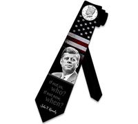 Xoovtka JFK Ties Mens USA President Necktie Mens History Tie