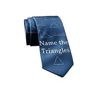 Xoovtka Name The Triangles Necktie Funny Neckties for Men Nerdy Science Teacher Tie Novelty Mens Ties