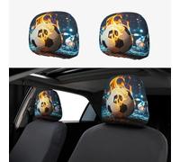 XOPEKVLAWM 1 PCS Car Headrest Covers Soft Breathable Cars Head Rest Cover Protector Burning Soccer Ball Headrest Covers Personalized Car Seat Head Rest Cover for SUV Sedan Trucks Cars Accessories