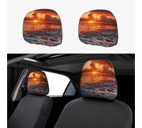 XOPEKVLAWM 1 PCS Car Headrest Covers Soft Breathable Cars Head Rest Cover Protector The Beach Sunset Headrest Covers Personalized Car Seat Head Rest Cover for SUV Sedan Trucks Cars Accessories