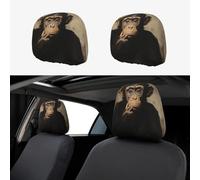 XOPEKVLAWM 1 PCS Car Headrest Covers Soft Breathable Cars Head Rest Cover Protector The silent monkey Headrest Covers Personalized Car Seat Head Rest Cover for SUV Sedan Trucks Cars Accessories