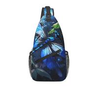 XOPEKVLAWM Cross Chest Bag Sling Backpack Art Blue Dragonfly Sling Bag Crossbody Shoulder Bag Travel Hiking Daypack