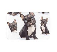 XOPEKVLAWM Door Mat Non-Slip Welcome Mats Washable Front Door Mat French Bulldog Doormat Kitchen Rugs for Entryway Absorbent Doormat Indoor Outdoor Entrance Mats for Bedroom Kitchen Porch 80 x 49 cm