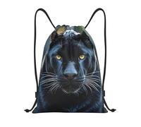 XOPEKVLAWM Drawstring Backpack Gym Bag Animal Panther Backpack Cinch Tote Drawstring Bags for Sports String Bag