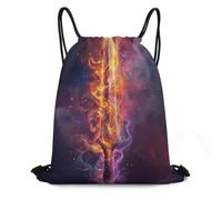 XOPEKVLAWM Drawstring Backpack Gym Bag Fire And Smoke Backpack Cinch Tote Drawstring Bags for Sports String Bag