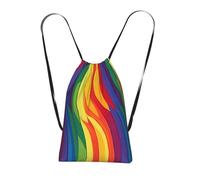XOPEKVLAWM Drawstring Backpack Gym Bag Gay Pride Rainbow Pattern Backpack Cinch Tote Drawstring Bags for Sports String Bag