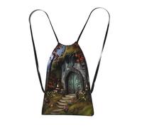 XOPEKVLAWM Drawstring Backpack Gym Bag Gothic Fairy Garden Backpack Cinch Tote Drawstring Bags for Sports String Bag