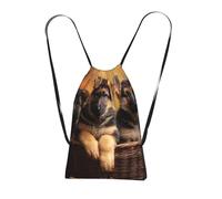 XOPEKVLAWM Drawstring Backpack Gym Bag Little german shepherd dog Backpack Cinch Tote Drawstring Bags for Sports String Bag