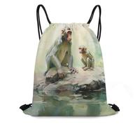 XOPEKVLAWM Drawstring Backpack Gym Bag Monkey in The Jungle Backpack Cinch Tote Drawstring Bags for Sports String Bag