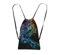 XOPEKVLAWM Drawstring Backpack Gym Bag Psychedelic Smoke Backpack Cinch Tote Drawstring Bags for Sports String Bag