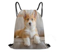 XOPEKVLAWM Drawstring Backpack Gym Bag Sitting on The Sofa Backpack Cinch Tote Drawstring Bags for Sports String Bag