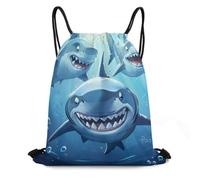 XOPEKVLAWM Drawstring Backpack Gym Bag Swimming in The Ocean Backpack Cinch Tote Drawstring Bags for Sports String Bag