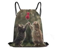 XOPEKVLAWM Drawstring Backpack Gym Bag The Cat Is Reaching Out Backpack Cinch Tote Drawstring Bags for Sports String Bag