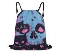 XOPEKVLAWM Drawstring Backpack Gym Bag There Are Two Black Cats Backpack Cinch Tote Drawstring Bags for Sports String Bag