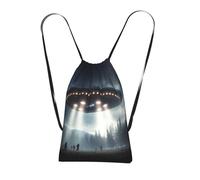 XOPEKVLAWM Drawstring Backpack Gym Bag UFO landing Backpack Cinch Tote Drawstring Bags for Sports String Bag