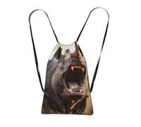 XOPEKVLAWM Drawstring Backpack Gym Bag Wild Animals Open The Mouth Backpack Cinch Tote Drawstring Bags for Sports String Bag