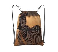 XOPEKVLAWM Drawstring Backpack Gym Bag Zebra on the Grassland Backpack Cinch Tote Drawstring Bags for Sports String Bag