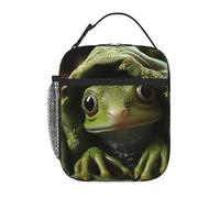 XOPEKVLAWM Insulated Lunch Bag for Men Women Reusable Lunchbox Green Frog Sticks its Head Out Lunch Box Leakproof Cooler Bags for Work Picnic