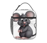 XOPEKVLAWM Insulated Lunch Bag for Men Women Reusable Lunchbox Grey Rat Lunch Box Leakproof Cooler Bags for Work Picnic