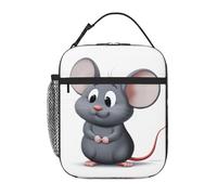 XOPEKVLAWM Insulated Lunch Bag for Men Women Reusable Lunchbox Grey Rat Lunch Box Leakproof Cooler Bags for Work Picnic