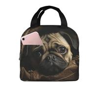 XOPEKVLAWM Insulated Lunch Bag for Men Women Reusable Lunchbox Little Pug Lunch Box Leakproof Cooler Bags for Work Picnic