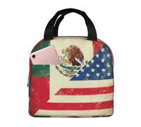 XOPEKVLAWM Insulated Lunch Bag for Men Women Reusable Lunchbox Mexican American Flag Lunch Box Leakproof Cooler Bags for Work Picnic