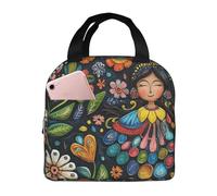 XOPEKVLAWM Insulated Lunch Bag for Men Women Reusable Lunchbox Mexican Folk Art Boho Lunch Box Leakproof Cooler Bags for Work Picnic