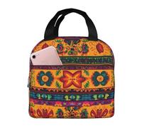 XOPEKVLAWM Insulated Lunch Bag for Men Women Reusable Lunchbox Mexican Folk Art Lunch Box Leakproof Cooler Bags for Work Picnic