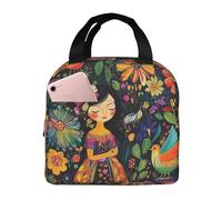 XOPEKVLAWM Insulated Lunch Bag for Men Women Reusable Lunchbox Mexican Folk Art Lunch Box Leakproof Cooler Bags for Work Picnic