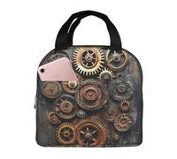 XOPEKVLAWM Insulated Lunch Bag for Men Women Reusable Lunchbox Steampunk Mechanical Gears Lunch Box Leakproof Cooler Bags for Work Picnic