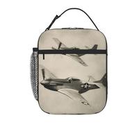 XOPEKVLAWM Insulated Lunch Bag for Men Women Reusable Lunchbox World War 2 Aircraft Airplane Lunch Box Leakproof Cooler Bags for Work Picnic