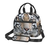 XOPEKVLAWM Insulated Lunch Bag Reusable Lunchbox Black and White Tiger Lunch Box Leakproof Cooler Bags for Work Picnic