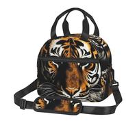 XOPEKVLAWM Insulated Lunch Bag Reusable Lunchbox Tiger Head in Dark Lunch Box Leakproof Cooler Bags for Work Picnic