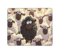 XOPEKVLAWM Mouse Pad Waterproof Computer Mousepad with Non-Slip Rubber Base Cartoon Black White Sheep Mouse Pad Laptop Desk Pad Washable Gaming Mouse Mat for Laptop Office Home 8.3 x 10.3 in
