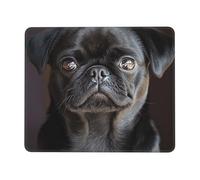 XOPEKVLAWM Mouse Pad Waterproof Computer Mousepad with Non-Slip Rubber Base Cute Black Pug Dog Mouse Pad Laptop Desk Pad Washable Gaming Mouse Mat for Laptop Office Home 7 x 8.6 in