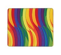 XOPEKVLAWM Mouse Pad Waterproof Computer Mousepad with Non-Slip Rubber Base Gay Pride Rainbow Pattern Mouse Pad Laptop Desk Pad Washable Gaming Mouse Mat for Laptop Office Home 10 x 12 inch