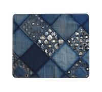 XOPEKVLAWM Mouse Pad Waterproof Computer Mousepad with Non-Slip Rubber Base Jeans Inlaid Rhinestone Photo Mouse Pad Laptop Desk Pad Washable Gaming Mouse Mat for Laptop Office Home 7.9 x 9.5 in