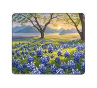 XOPEKVLAWM Mouse Pad Waterproof Computer Mousepad with Non-Slip Rubber Base Texas Bluebonnets Scenery Mouse Pad Laptop Desk Pad Washable Gaming Mouse Mat for Laptop Office Home 7.9 x 9.5 in