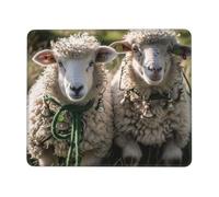 XOPEKVLAWM Mouse Pad Waterproof Computer Mousepad with Non-Slip Rubber Base Two Sheep Images Mouse Pad Laptop Desk Pad Washable Gaming Mouse Mat for Laptop Office Home 7.9 x 9.5 in