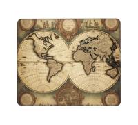 XOPEKVLAWM Mouse Pad Waterproof Computer Mousepad with Non-Slip Rubber Base Vintage Old World Map Mouse Pad Laptop Desk Pad Washable Gaming Mouse Mat for Laptop Office Home 7 x 8.6 in