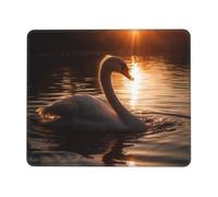 XOPEKVLAWM Mouse Pad Waterproof Computer Mousepad with Non-Slip Rubber Base White Swan on the Lake Mouse Pad Laptop Desk Pad Washable Gaming Mouse Mat for Laptop Office Home 7 x 8.6 in