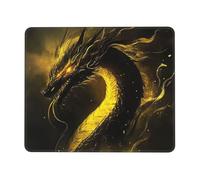 XOPEKVLAWM Mouse Pad Waterproof Computer Mousepad with Non-Slip Rubber Base Yellow Dragon Black Mouse Pad Laptop Desk Pad Washable Gaming Mouse Mat for Laptop Office Home 8.3 x 10.3 in