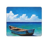 XOPEKVLAWM Mouse Pad with Stitched Edge Waterproof Computer Mousepad with Non-Slip Rubber Base Boat on The Ocean Mouse Pad Laptop Desk Pad Washable Gaming Mouse Mat for Laptop Office Home 25x30 cm