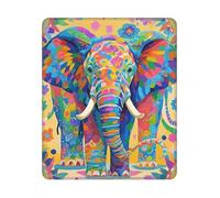 XOPEKVLAWM Mouse Pad with Stitched Edge Waterproof Computer Mousepad with Non-Slip Rubber Base Colorful Elephant Mouse Pad Laptop Desk Pad Washable Gaming Mouse Mat for Laptop Office Home 25x30 cm