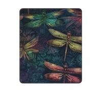 XOPEKVLAWM Mouse Pad with Stitched Edge Waterproof Computer Mousepad with Non-Slip Rubber Base Color Dragonfly Mouse Pad Laptop Desk Pad Washable Gaming Mouse Mat for Laptop Office Home 25x30 cm