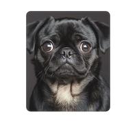 XOPEKVLAWM Mouse Pad with Stitched Edge Waterproof Computer Mousepad with Non-Slip Rubber Base Cute Black Pug Dog Mouse Pad Laptop Desk Pad Washable Gaming Mouse Mat for Laptop Office Home 25x30 cm